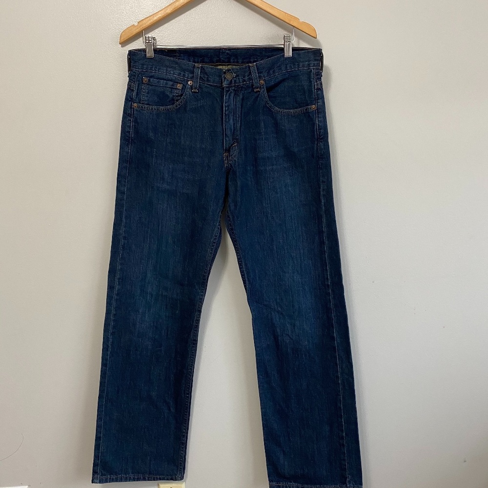 Mens Levis 569 Dark Wash Straight Leg Jeans